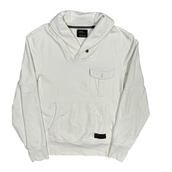 LL Bean Todd Snyder Shawl Collar Sweatshirt Organic Cotton White Small - Picture 1 of 7